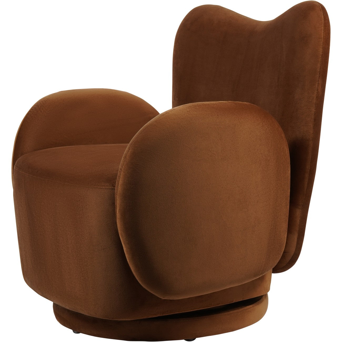 Bingham Soft Caramel Brown Velvet Swivel Chair